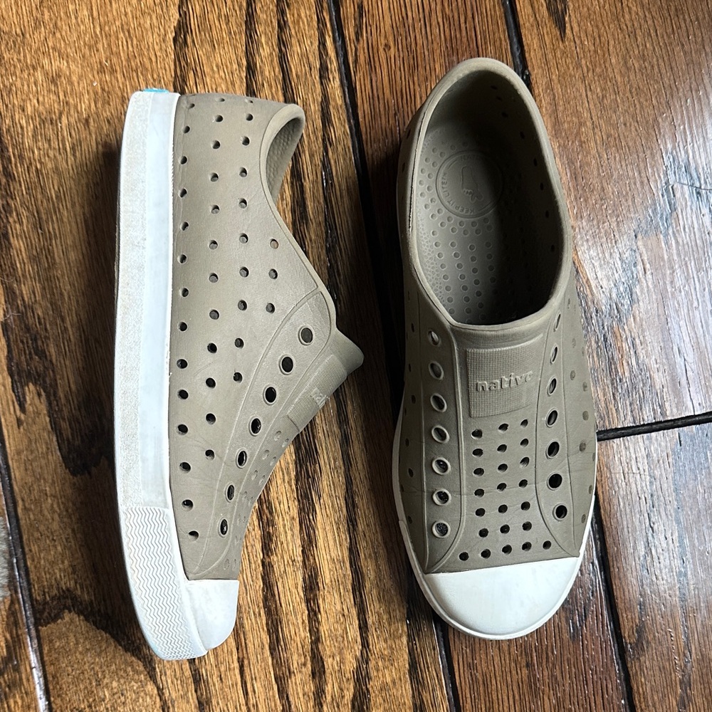 Native Khaki Perforated Slip-On Shoes